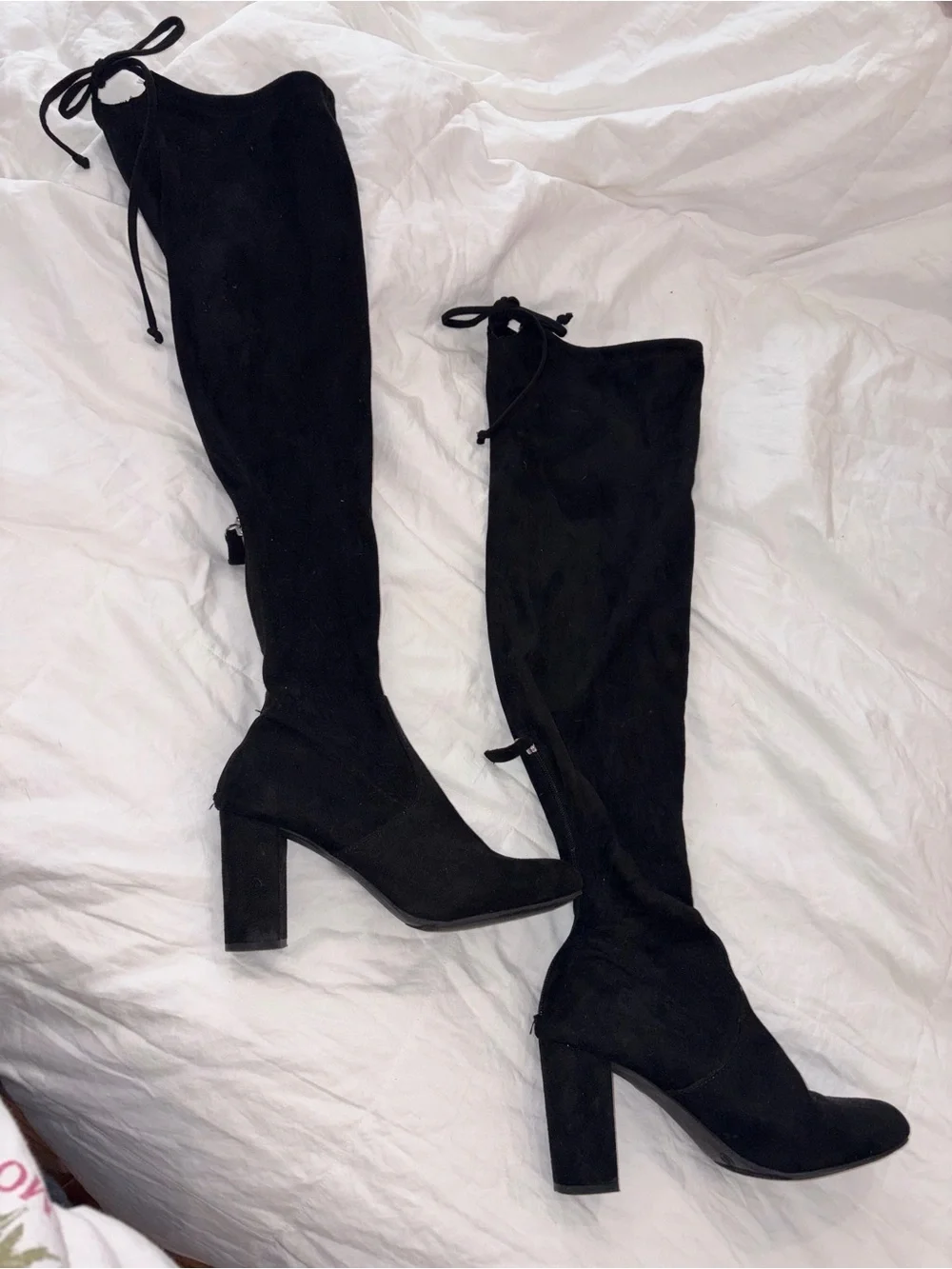 Francesca's Collections Black Over-The-Knee Block Heel Boots
